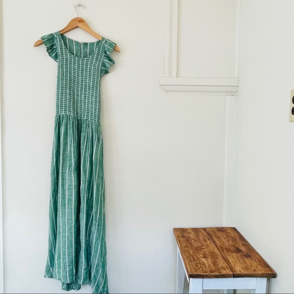 Free People Butterflies Chambray Midi Dress - Green - Picture 4 of 9